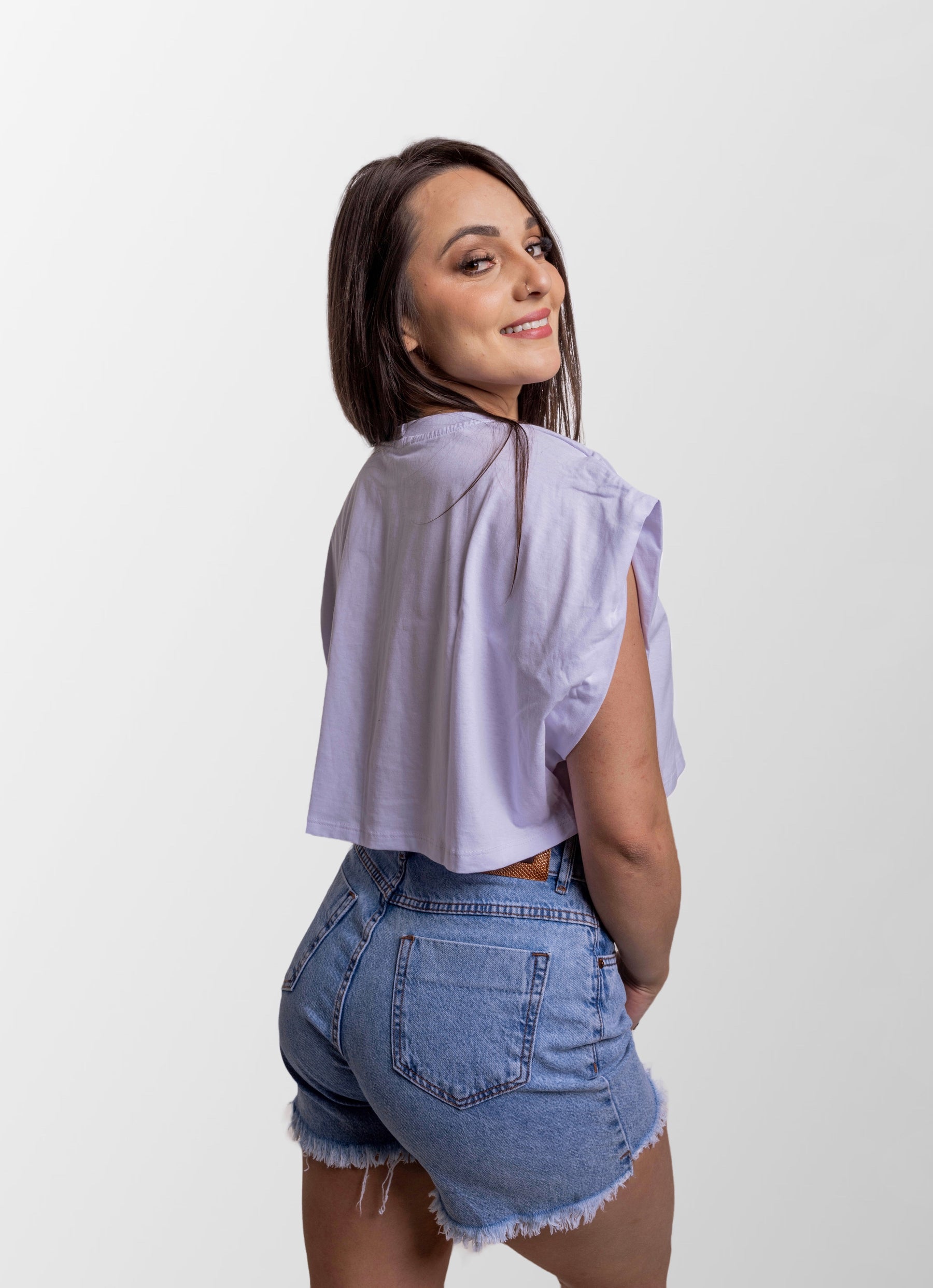 CROPPED FEMININO BÁSICO 100% ALGODÃO SEM MANGAS